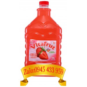Nước trái cây Vitafrut Strawberry sugar free 3L