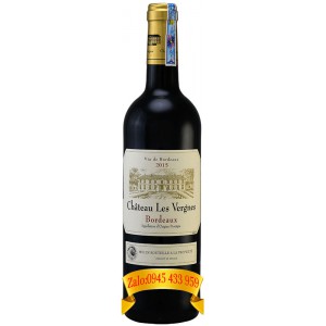 Rượu vang chateau Les Vergnes Bordeaux 750ml