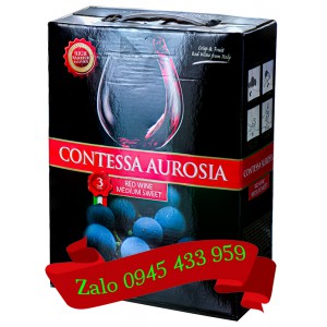 Rượu vang ngọt Contessa Aurosia bịch 3 Lít