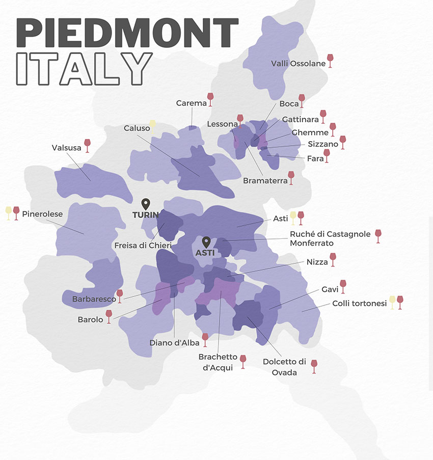 Bản đồ vùng vang Piedmont