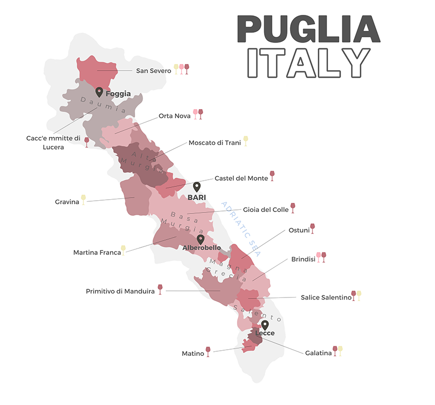 Bản đồ vùng vang Puglia
