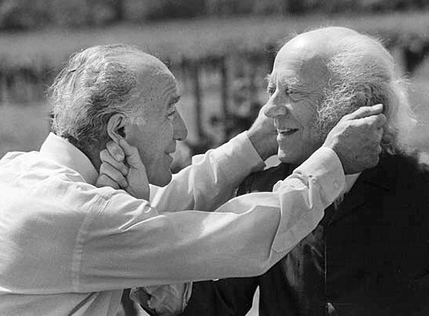 Chân dung Robert Mondavi và Baron Philippe De Rothschild